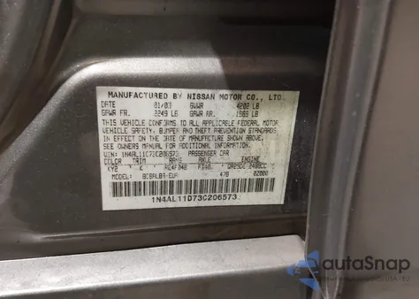 2003 Nissan Altima 2.5 S z USA, uszkodzony, nr VIN 1N4AL11D73C206573